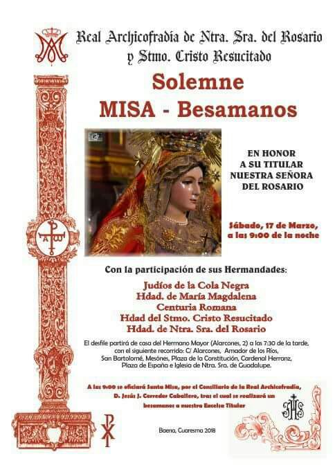 Misa Besamanos en Honor a Nuestra Sra. del Rosario 