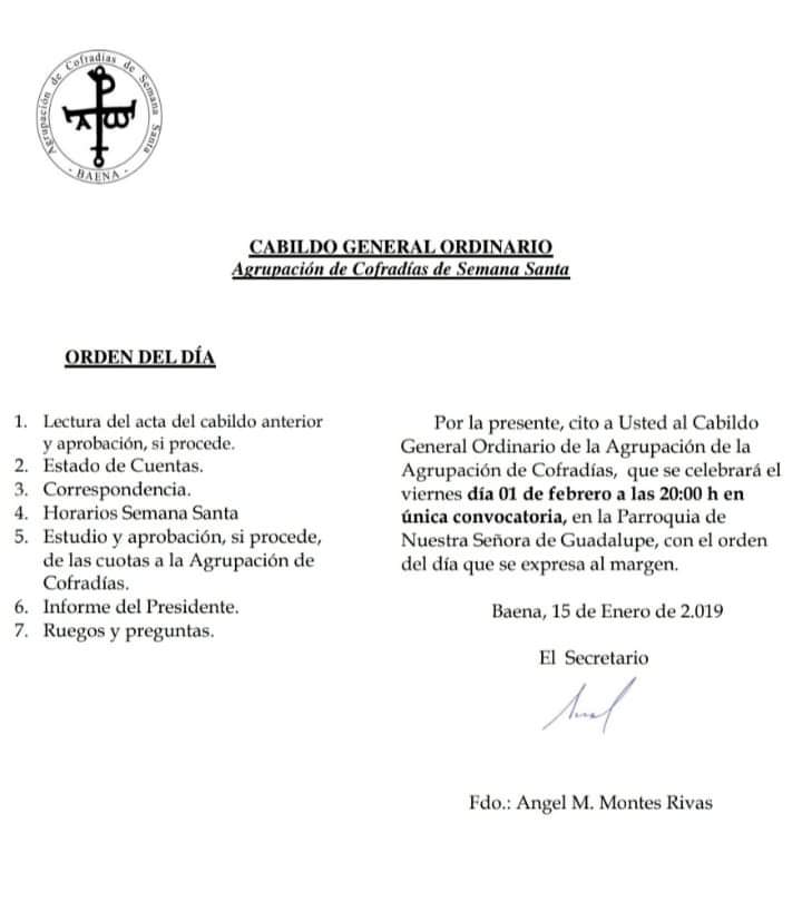 Cabildo General Ordinario 01-02-2019